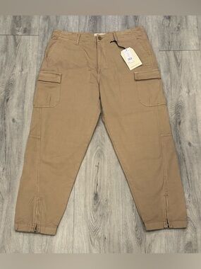 Women’s Current/Elliott The Cadet Tan Brown Cargo Pants with Bottom Leg Zipper